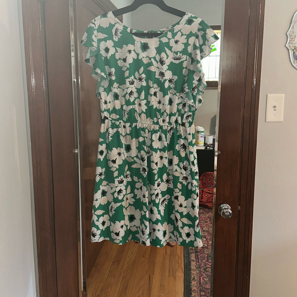 Green flower Dress